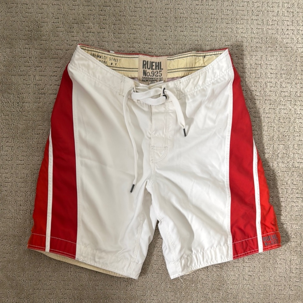 Ruehl No.925 Red and White Board Shorts